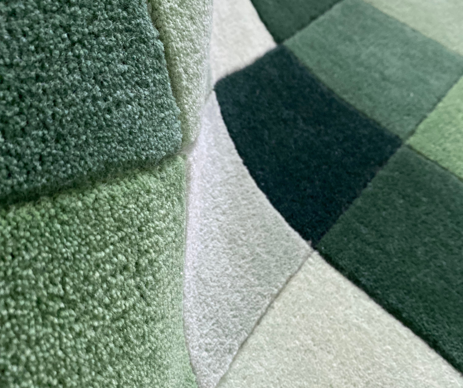Checkered rug closeup